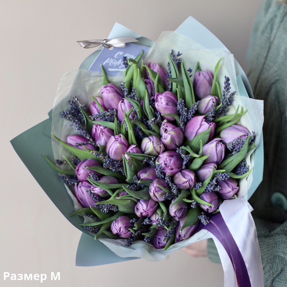 Tulips with Lavender Tulips with Lavender - Размер M