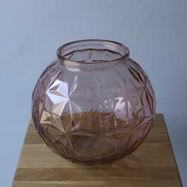 Transparent pink vase