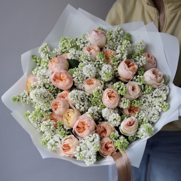 Garden Roses with white Lilac - Размер L 