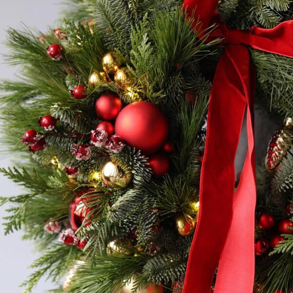 Christmas wreath 'Golden red' - 45-50