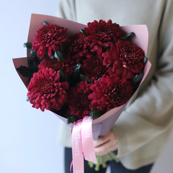 Red Chrysanthemum - 9 хризантем 