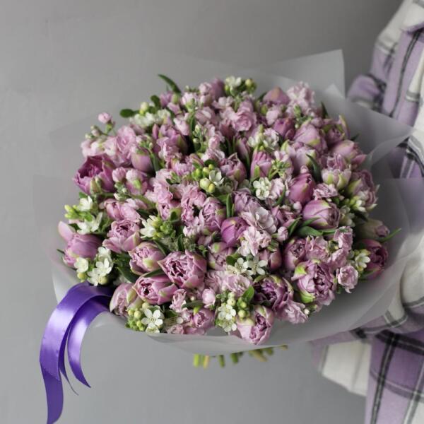 Tulips with Stock and Oxypetalum - Размер L