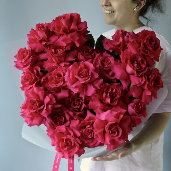Bouquet of roses Raspberry sherbet - 25 роз