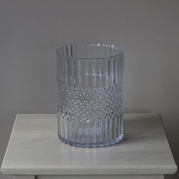 Faceted glass vase