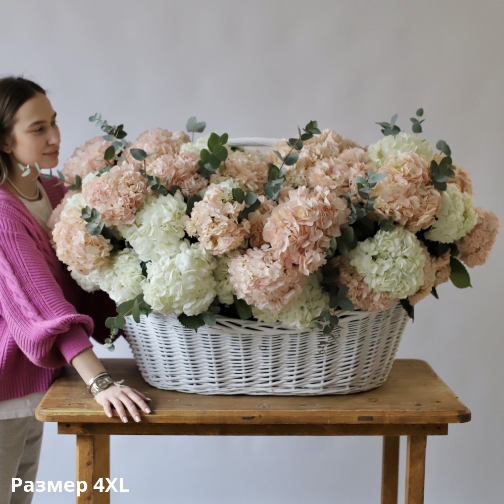 Basket of Colombian Hydrangeas Basket of Colombian Hydrangeas -  Размер 4XL