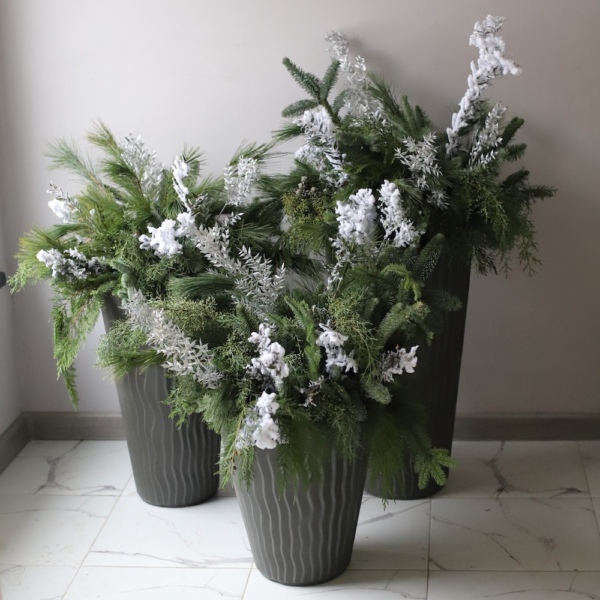 Floor Composition 'Christmas Miracle' in a ceramic pot