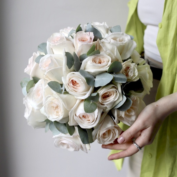 Bridal bouquet of garden David Austin roses O’Hara - Размер S