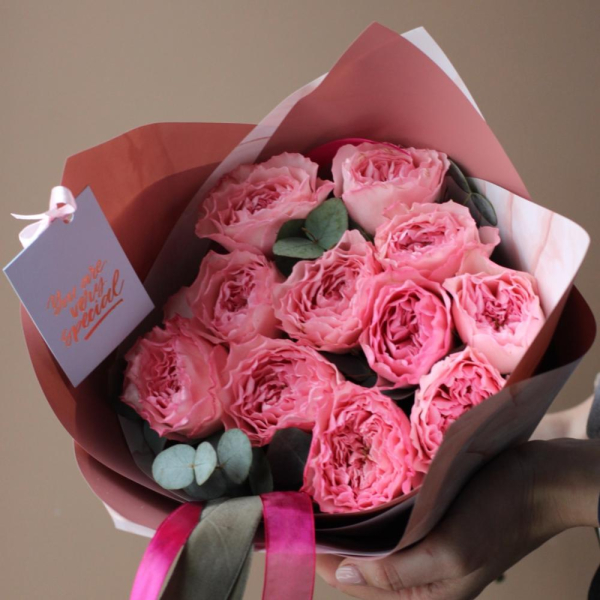 Mayra's Pink Garden Rose - 11 роз 