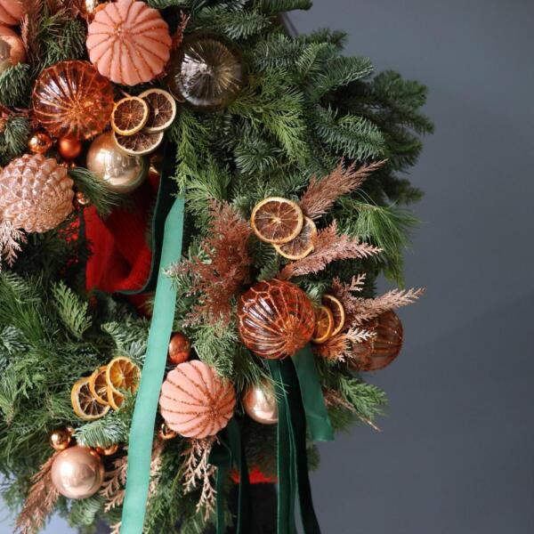 Wreath, "Tangerine Pie"  -  55-60 см