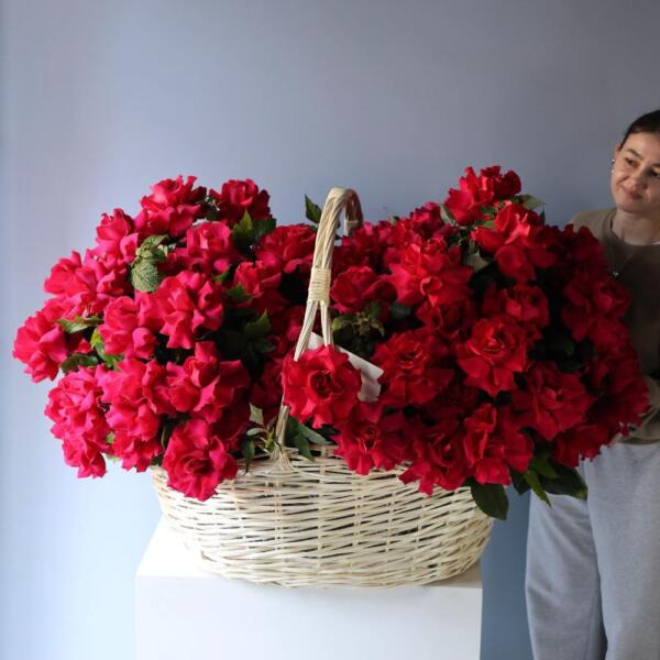Basket of roses "Raspberry sherbet" - Размер 2XL