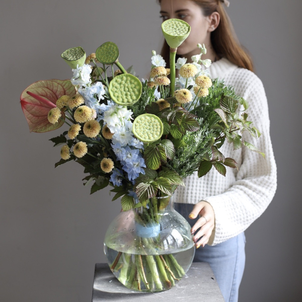 Flower subscription "Long-lasting" (4 deliveries) - Размер L