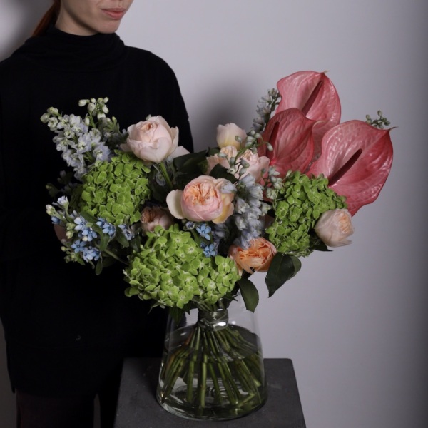 Watercolor bouquet in a vase -   Размер L 