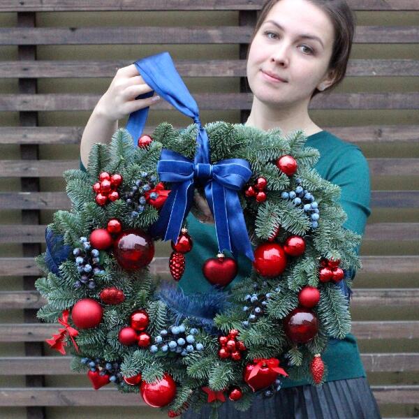 Christmas wreath 'Strawberry' - Размер 50-55 см