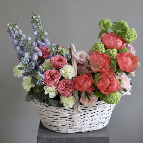 Авторская корзина "Картина маслом" - Размер L