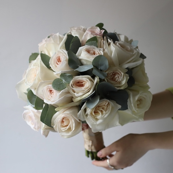 Bridal bouquet of garden David Austin roses O’Hara - Размер M 