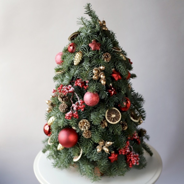 Christmas Tree 'Golden red' - 45 см