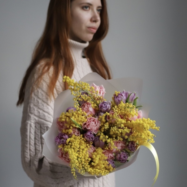 Mimosa with Tulips - Размер S