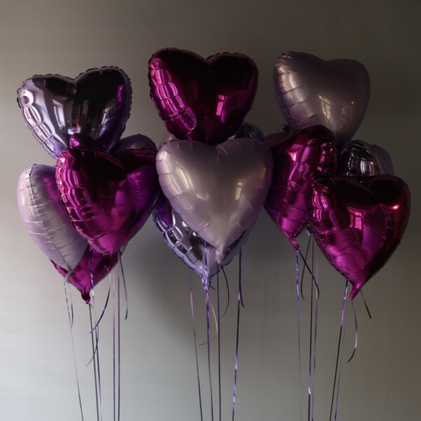 Set of balloons "Purple Hearts"