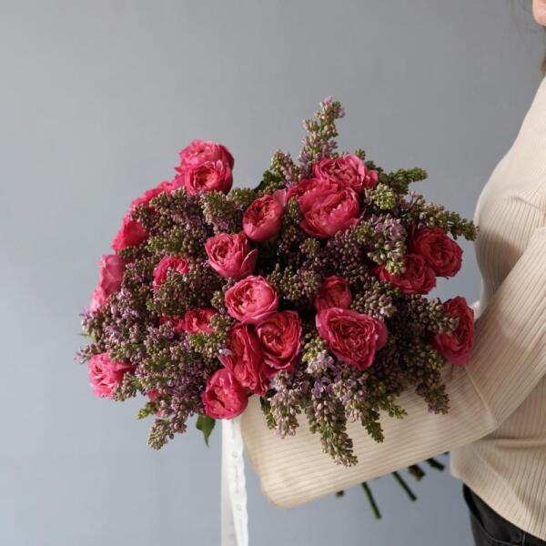 Spray Roses with Lilac, dark - Размер M