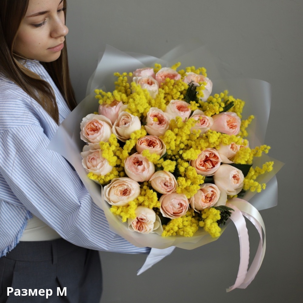 Mimosa with Garden Roses Mimosa with Garden Roses -  Размер M