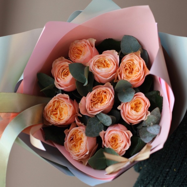 Golden Vuvuzela Garden Rose - 9 роз