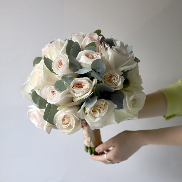 Bridal bouquet of garden David Austin roses O’Hara -  Размер S 