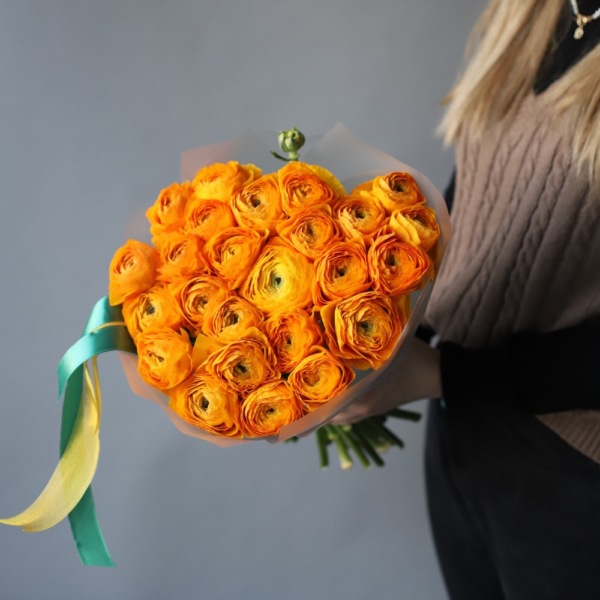 Orange Ranunculus - 25 ранункулюсов