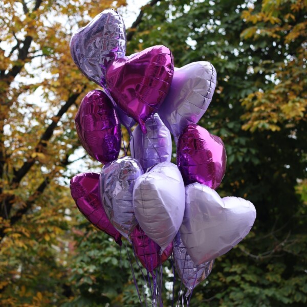 Set of balloons "Purple Hearts"