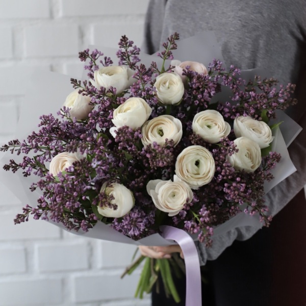 Ranunculus with Lilac, dark - Размер S 