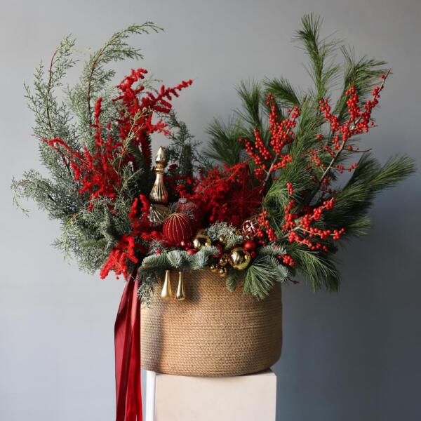 New Year basket 'Golden red' - Размер XL