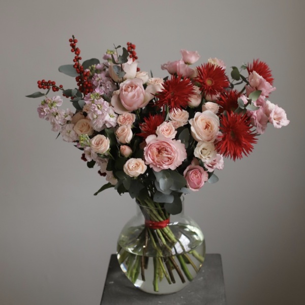 Pink bouquet in a vase - Размер L