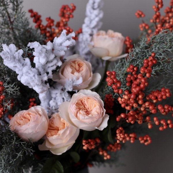 Winter bouquet in a vase