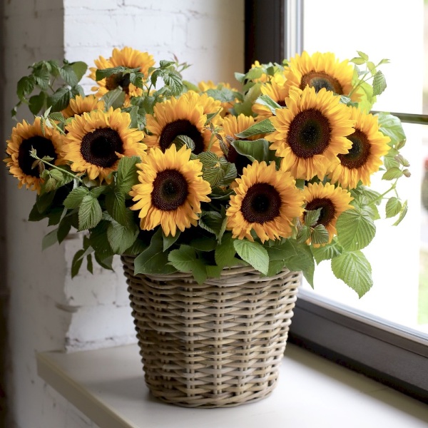 Sunflowers in a basket - Размер M