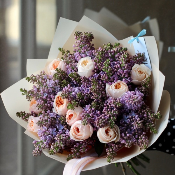 Garden Roses with violet Lilac - Размер M