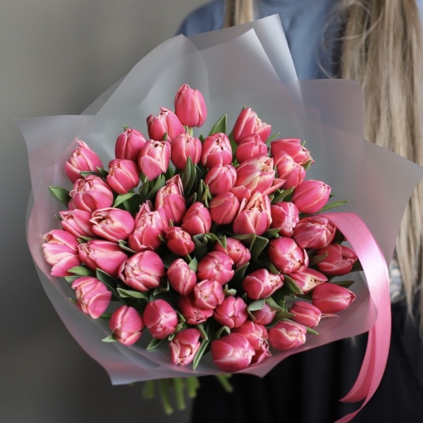 Bright-pink Tulips - 75 тюльпанов 