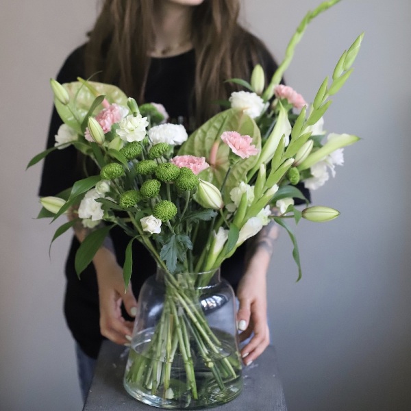 Flower subscription "Long-lasting" (4 deliveries) - Размер L