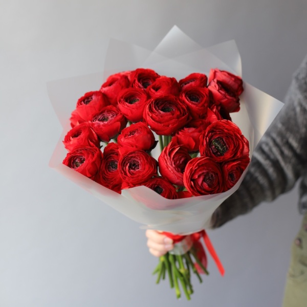 Red Ranunculus - 19 ранункулюсов