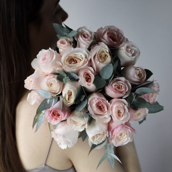 Bridal bouquet of David Austin roses Keira - Размер M