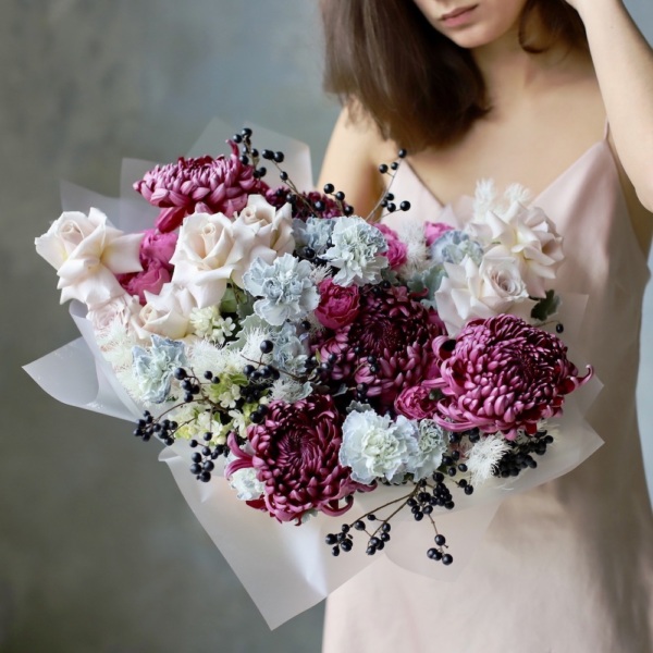 Signature bouquet November in the fog Signature bouquet November in the fog - Размер L