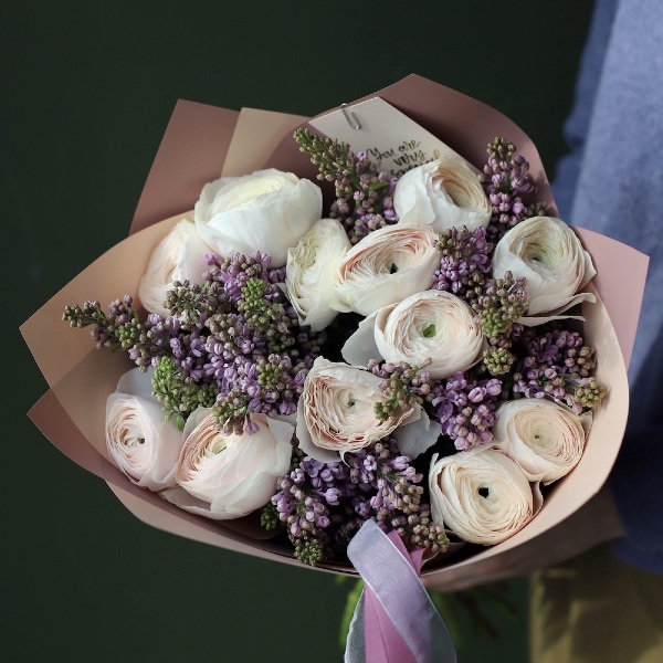 Ranunculus with Lilac, light - Размер S