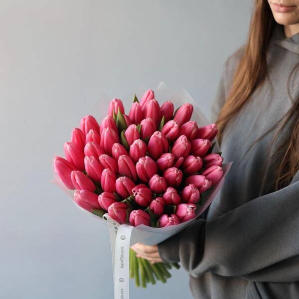 Bright-pink Tulips - 49 тюльпанов