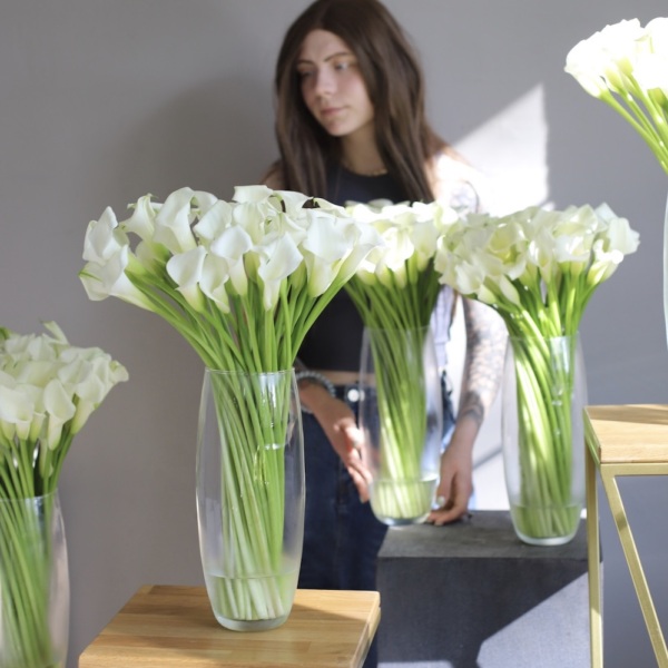 Flower set 'Calla Lilies in vases' - Размер M