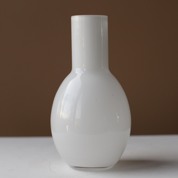 Glass white vase, mini 