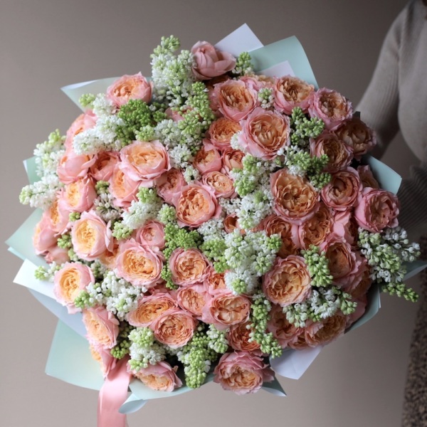 Spray Roses with Lilac, ligth -  Размер L 