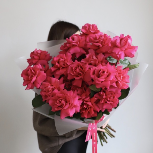 Bouquet of roses Raspberry sherbet - 25 роз 