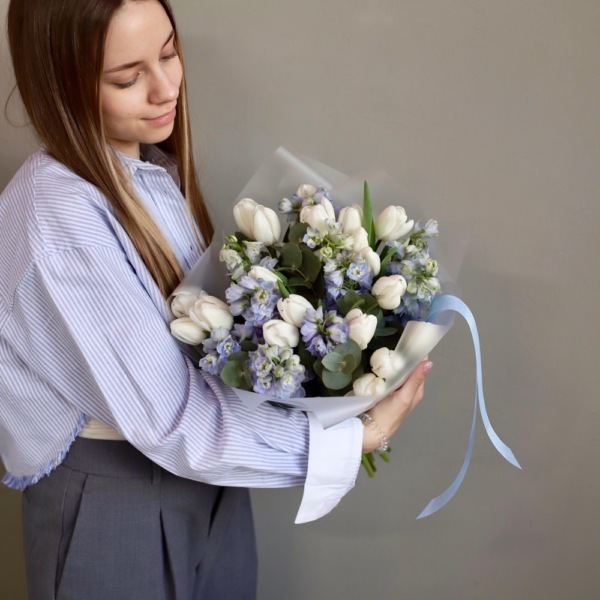 Tulips with Delphinium - Размер S 