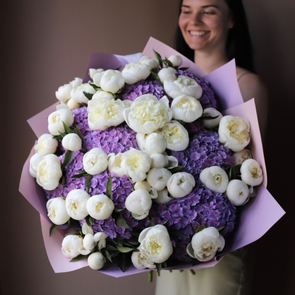 Peony with Hydrangea, bright - Размер 3XL