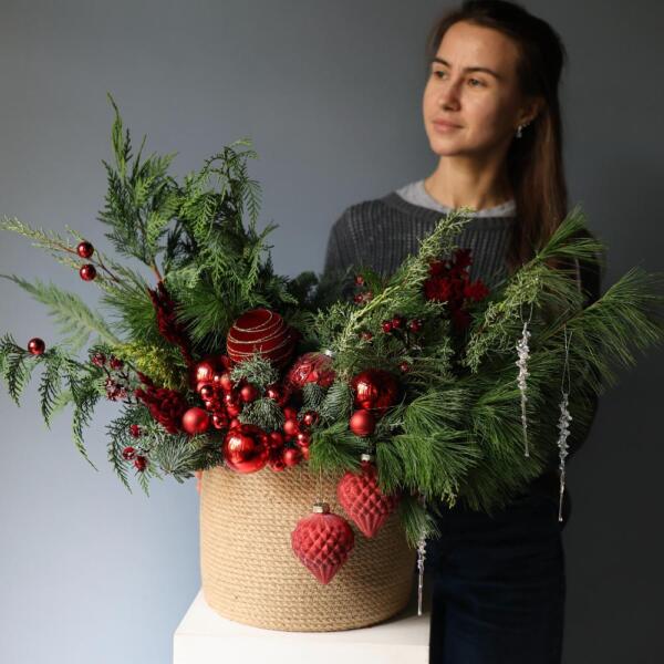 New Year basket "Red Velvet" - Размер M