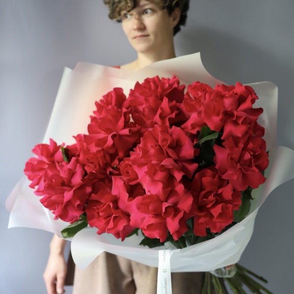 Bouquet of roses Raspberry sherbet - 25 роз 
