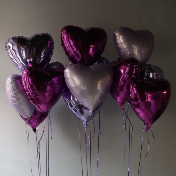 Set of balloons "Purple Hearts"